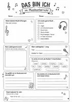 Vorschau - Arbeitsblätter - Das bin ich - Musikunterricht Edition - Deckblatt