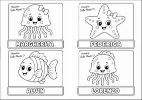 anteprima - Flashcard - Cl.PRIMA Accoglienza - SEGNAPOSTO APPENDIABITI tema mare - Pagina 3