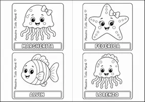 anteprima - Flashcard - Cl.PRIMA Accoglienza - SEGNAPOSTO APPENDIABITI tema mare - Pagina 2