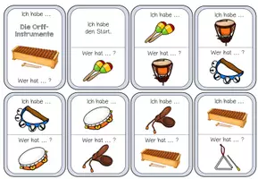 Vorschau - Spiele - Orff Instrumente Spiel Ich habe wer hat - Seite 1