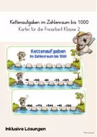Vorschau - Spiele - Kettenaufgaben im ZR1000 - Freiarbeit Kartei Klasse 3 - Deckblatt