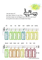 Vorschau - Arbeitsblätter - (B) Tuff, Tuff, Tuff, die Eisenbahn - Singen, Klangröhren, Glockenspiel, Blockflöte / Kinderlieder - Spielend leichter Einstieg für Anfänger / Bunte Noten Rainbow B - Seite 1