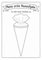Vorschau - Arbeitsblätter - Erste Hausaufgabe – Die Schultüte - 1. Klasse - Deckblatt