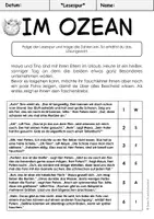 Vorschau - Arbeitsblätter - Meerestiere | Lesespurgeschichte - Seite 1