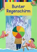 Vorschau - Mal- und Bastelvorlagen - Kunst Frühling, Regenschirm mit Wasserfarben, Grundschule - Deckblatt