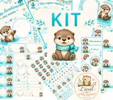 Aperçu - Affichage - Kit cahier et étiquettes loutre - Page de couverture