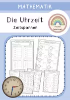Vorschau - Arbeitsblätter - Die Uhrzeit (Zeitspannen) - Arbeitsblätter mit Lösungen - Deckblatt