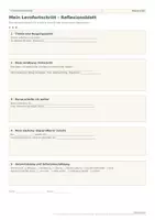 Vorschau - Arbeitsblätter - Mein Lernfortschritt – Reflexionsblatt für Klasse 5–10 - Seite 1