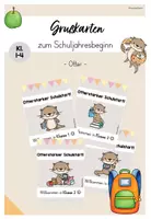 Vorschau - Bildkarten - Grußkarten: Schuljahresbeginn Otterklasse (Kl.1-4) - Deckblatt