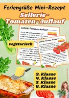 Vorschau - Unterrichtsreihen - Sellerie-Tomaten-Auflauf | Mini-Rezeptkarte | vegetarisch | Herbstgruß | Klasse 3–6 - Deckblatt