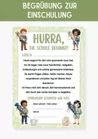 Vorschau - Anderer Materialtyp - Einschulung – Einschulungsbrief für Kinder – Persönliche Begrüßung zum ersten Schultag | Grundschule, Schulanfang, Klasse 1 - Deckblatt