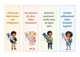 Vorschau - Anderer Materialtyp - Einschulung - Lesezeichen - Willkommensgruß für die 1. Klasse. Schulanfang Geschenk. Willkommensgruß zur Einschulung. - Seite 1