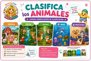 Vista previa - Unidades / Secuencias / Situaciones de Aprendizaje - Clasifica los animales. Láminas manipulativas de hábitats. Educación Infantil. Primaria. Estrellín - Portada