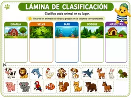 Vista previa - Unidades / Secuencias / Situaciones de Aprendizaje - Clasifica los animales. Láminas manipulativas de hábitats. Educación Infantil. Primaria. Estrellín - página 2