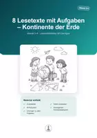 Vorschau - Arbeitsblätter - Kontinente der Erde – 8 Lesetexte mit Aufgaben | Klasse 3–4 - Deckblatt