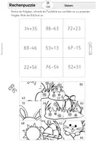 Vorschau - Arbeitsblätter - Rechenpuzzle | Zahlenraum 100 | Ostern - Seite 2