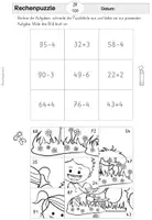 Vorschau - Arbeitsblätter - Rechenpuzzle | Zahlenraum 100 | Ostern - Seite 3