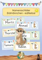 Vorschau - Bildkarten - Namensschilder Erdmännchen - editierbar - Deckblatt
