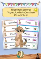 Vorschau - Bildkarten - Tagestransparenz / Tagesplan Grundschule Erdmännchen - Deckblatt