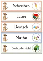 Vorschau - Bildkarten - Tagestransparenz / Tagesplan Grundschule Erdmännchen - Seite 1