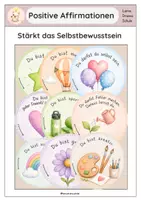 Vorschau - Bildkarten - Postive Affirmation - Selbstbewusstsein, Classroommanagement - Deckblatt
