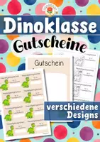 Vorschau - Mal- und Bastelvorlagen - Dinoklasse - Gutscheine (Klassentier) - Deckblatt