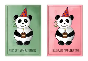 Vorschau - Bildkarten - Geburtstagskarten mit Klassentier Panda - Seite 2