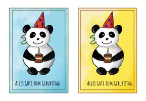 Vorschau - Bildkarten - Geburtstagskarten mit Klassentier Panda - Seite 3