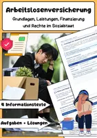 Vorschau - Arbeitsblätter - Arbeitslosenversicherung Unterrichtsmaterial (PDF, 12 S. inkl. Lösungen) - Deckblatt