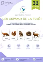 Aperçu - Cartes / Images - Les animaux de la forêt - 32 Cartes de vocabulaire illustrées – Maternelle - Page de couverture
