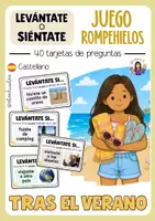Aperçu - Préparation de séance / Séance complète - Après les Vacances d'Été | Jeu Brise-Glace | 40 Cartes de Questions - Page de couverture