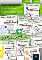 Vorschau - Spiele - Laborgeräte - Errate das Wort-Spiel - Deckblatt