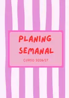 Vista previa - Para docentes: organización, planificación y formación - Planificador Semanal 2026-27 en tono Rosa y Rojo - Portada