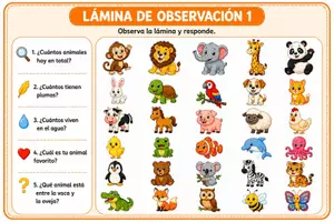 Vista previa - Unidades / Secuencias / Situaciones de Aprendizaje - Láminas de observación de animales. Atención, vocabulario y comprensión oral.Infantil y Primaria - página 3
