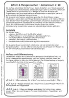 Vorschau - Arbeitsblätter - Suchsel Zahlen 0–10 | Ziffern & Mengen suchen | Mathematik, Klasse 1, Vorschule & Förderschule - Seite 2
