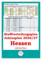 Vorschau - Arbeitsblätter - Stoffverteilungsplan. Jahresplan für das Schuljahr 2026/27 Hessen zum Bearbeiten - Deckblatt