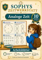 Vorschau - Arbeitsblätter - Sophys Zeitwerkstatt – Analoge Uhr verstehen | 10 Arbeitsblätter - Deckblatt