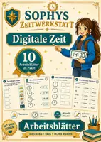 Vorschau - Arbeitsblätter - Sophys Zeitwerkstatt – Digitale Uhrzeit verstehen | 10 Arbeitsblätter - Deckblatt