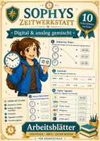 Vorschau - Arbeitsblätter - Sophys Zeitwerkstatt – Uhrzeit im Alltag anwenden | 10 Misch- und Transferarbeitsblätter - Deckblatt