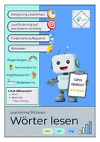 Vorschau - Arbeitsblätter - Wörter lesen viersilbig: Lesetraining mit dem Leseroboter - Deckblatt