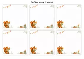 Vorschau - Mal- und Bastelvorlagen - Eichhörnchenklasse | Grußkarten - Seite 2
