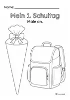 Vorschau - Mal- und Bastelvorlagen - Mein 1. Schultag: Schultüte & Schulranzen gestalten - Deckblatt