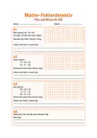 Vorschau - Arbeitsblätter - Mathe Klasse 2/3: Fehlerdetektiv Plus und Minus bis 100 - Seite 2