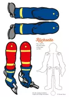 Vorschau - Mal- und Bastelvorlagen - Feuerwehr Löschi Bastelbogen basteln Feuerwehrmann Download - Seite 2
