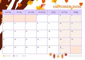 Voorbeeld - Kalender schooljaar 2026-2027 - planner - agenda - Pagina 2