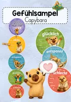 Vorschau - Bildkarten - Gefühlsbarometer für die Grundschule – mit Capybaras / Gefühlsampel - Deckblatt