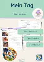 Vorschau - Arbeitsblätter - Mein Tag – Sätze schreiben | DaZ | Accueil | Grundschule - Deckblatt