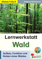 Vorschau - Unterrichtsreihen - Lernwerkstatt Wald | Biologie Klasse 5-8 Sekundarstufe | Ökosystem, Nahrungsketten, Baumarten, Waldtiere, Waldsterben, Waldboden, Wasserkreislauf | differenzierte Arbeitsblätter Kopiervorlagen Freiarbeit mit Lösungen - Deckblatt