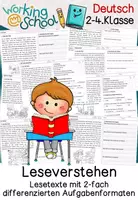 Vorschau - Arbeitsblätter - Lesen | Leseverstehen | Lesetexte | Leseverständnis | Klasse 1-4 | differenziert - Deckblatt