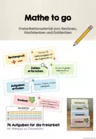 Vorschau - Aufgabenkarten - Mathe to go - Freiarbeit Zahlenraum 100 - Deckblatt